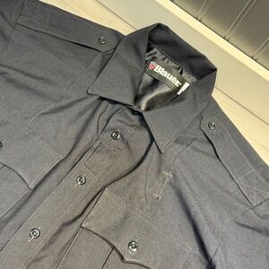 Blauer Shirt Mens M Dark Navy Zip Short Sleeve BDU TACTICAL Workwear Uniform